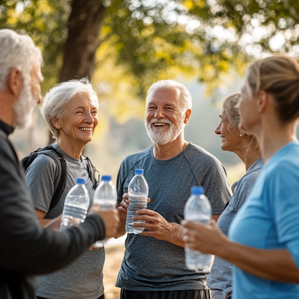 Щаслива група людей поважного віку на тренуванні